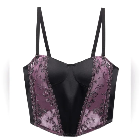 SAVAGE X FENTY Gilded Chains Embroidered Mesh Bustier - Picture 2 of 6